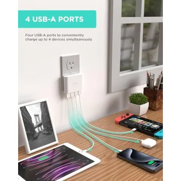 iHome Slim USB Wall Charger: AC Pro Multiport Charging Hub