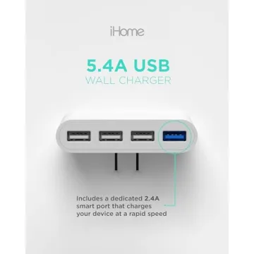 iHome Slim USB Wall Charger: AC Pro Multiport Charging Hub