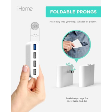 iHome Slim USB Wall Charger: AC Pro Multiport Charging Hub