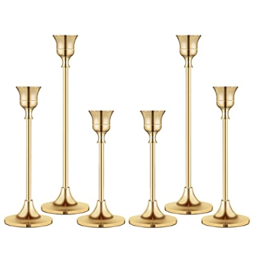 Elegant Brass Candlestick Holders Set - Vintage Candle Stick Home Decor