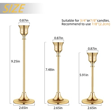 Elegant Brass Candlestick Holders for Wedding & Home