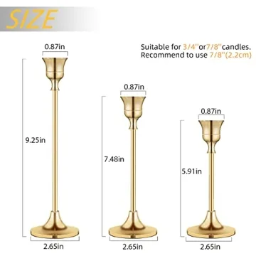 Elegant Brass Candlestick Holders for Wedding & Home