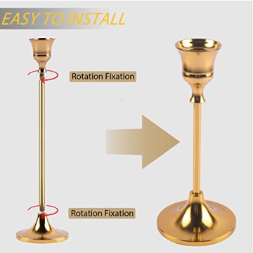 Elegant Brass Candlestick Holders for Wedding & Home