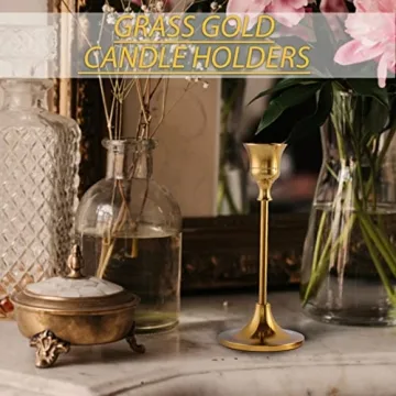 Elegant Brass Candlestick Holders for Wedding & Home