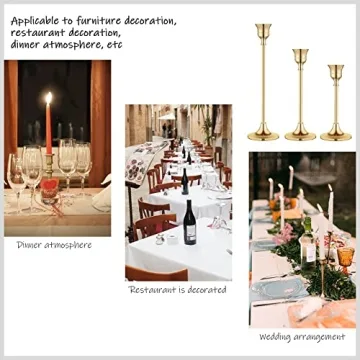 Elegant Brass Candlestick Holders for Wedding & Home