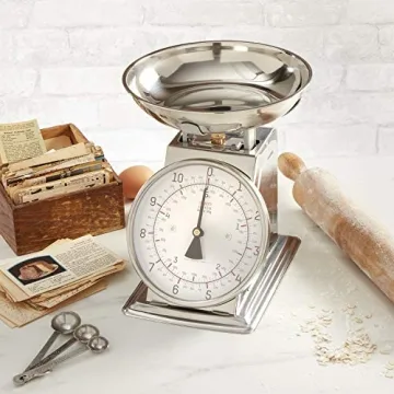 Taylor Stainless Steel Analog Kitchen Scale with 11 Lb Capacity