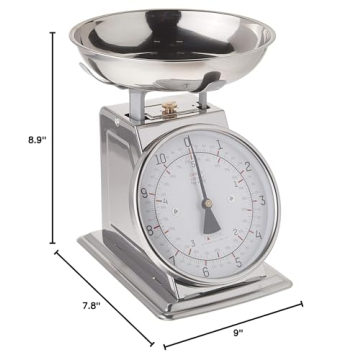 Taylor Stainless Steel Analog Kitchen Scale with 11 Lb Capacity