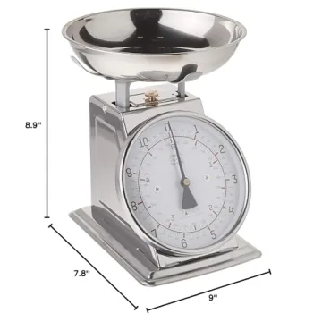 Taylor Stainless Steel Analog Kitchen Scale with 11 Lb Capacity