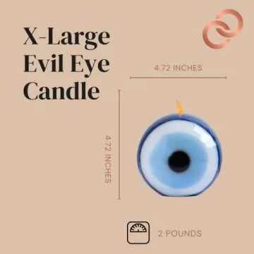 Evil Eye Ball Candle – Decorative Candle - Handmade Candle - Shaped Candles for Home and Office - Slow Burning and Long Lasting Candles by Cula (X-Large)