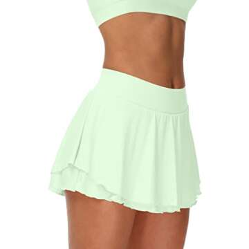 UrKeuf Women's Athletic Tennis Skirts with Pockets - Stylish Ice Silk Skorts for Sports and Casual W...