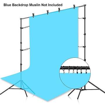 FUDESY Backdrop Stand 7x10Ft Adjustable Photography Background Support System Kit for Photo Video Studio with Carry Bag,Spring Clamps