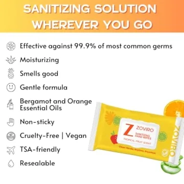 Zoviro Hand Sanitizing Wipes with Essential Oils