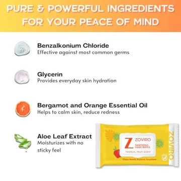 Zoviro Hand Sanitizing Wipes with Essential Oils