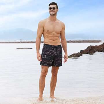 BRISIRA Swim Trunks Quick Dry Beach Shorts with Pocket