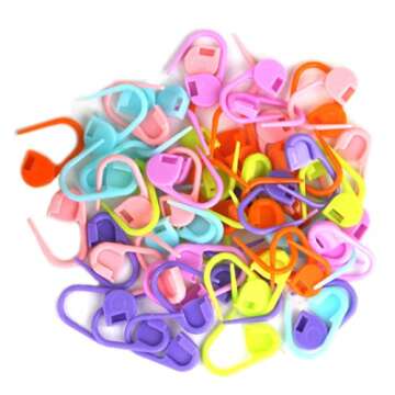Luwans Stitch Markers for Crocheting - 50Pcs Crochet Stitch Markers for Knitting Yarn & DIY Crafts | Lightweight Plastic Crochet Pins with 8 Assorted Colors | Durable and Easy Locking, multicolored