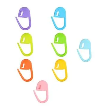 Luwans Stitch Markers for Crocheting - 50Pcs Crochet Stitch Markers for Knitting Yarn & DIY Crafts | Lightweight Plastic Crochet Pins with 8 Assorted Colors | Durable and Easy Locking, multicolored