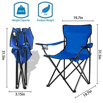Damei century Foldable Camping Chair - Lightweight, Instant Setup for Beaches, Lawns, Sports, Blue