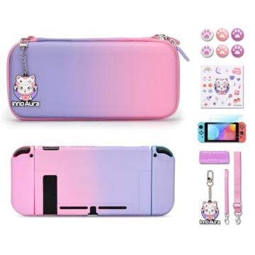 innoAura Switch Case for Nintendo Switch, 17 in 1 Accessories Set with Stylish Carrying Case, Screen...