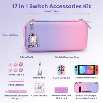 innoAura Switch Case Bundle - Stylish 17 in 1 Accessories Kit