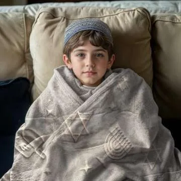 Charming Chanukah Glow in The Dark Blanket for All Ages