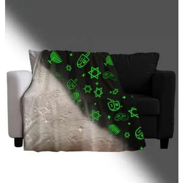 Charming Chanukah Glow in The Dark Blanket for All Ages