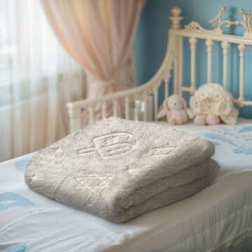 Glow in The Dark Blanket – Soft Flannel Throw with Menorah, Dreidels & Jewish Stars for Kids & Adults – Cozy, Plush, and Machine Washable – All Season Holiday Blanket