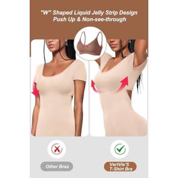 Vertvie Womens Seamless Bra No Underwire Comfort Push Up Bras Buttery Soft Wireless Bralette Full Coverage Sport Everyday Bra(Coffee,Large)