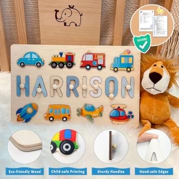 Purefly Personalized Name Puzzle for Kids Engraved Gift