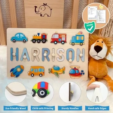 Purefly Personalized Name Puzzle for Kids Engraved Gift
