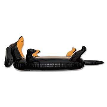 Kool Pool - - Pool Pup - Giant Premium Inflatable Dachshund Wiener Dog Doxie Sausage Dog Lounger Pool Float Mattress