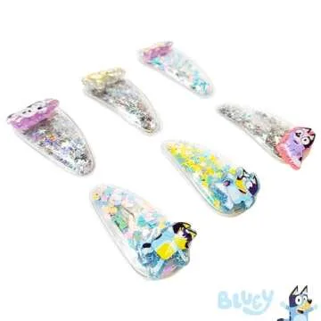 LUV HER Bluey Hair Accessories For Girls, 6pc Cute Hair Clips with Favorite Bluey Character Charms, ...