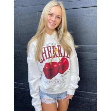 Aelfric Eden Oversized Cherries Print Hoodie Sweatshirt