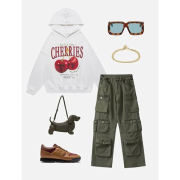 Aelfric Eden Oversized Cherries Print Hoodie Sweatshirt