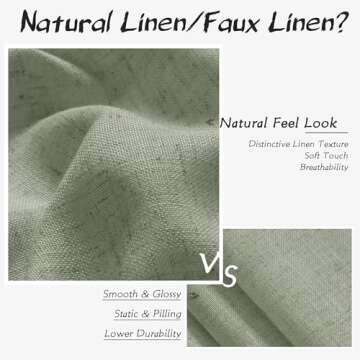 Joywell Green Linen Curtains - Elegant & Versatile Drapes