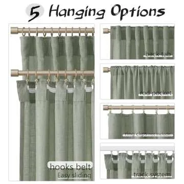 Joywell Green Linen Curtains - Elegant & Versatile Drapes