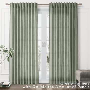 Joywell Green Linen Curtains - Elegant & Versatile Drapes