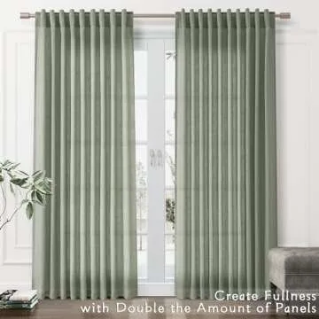 Joywell Green Linen Curtains - Elegant & Versatile Drapes