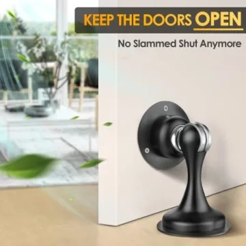 Winonly Magnetic Door Stop - No Drill, Strong Adhesive
