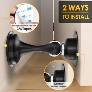 Winonly Magnetic Door Stop - No Drill, Strong Adhesive