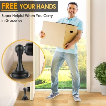 Winonly Magnetic Door Stop - No Drill, Strong Adhesive