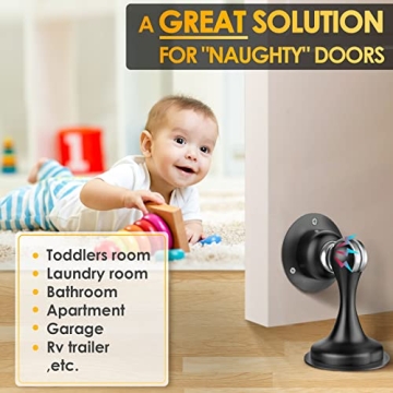 Winonly Magnetic Door Stop - No Drill, Strong Adhesive