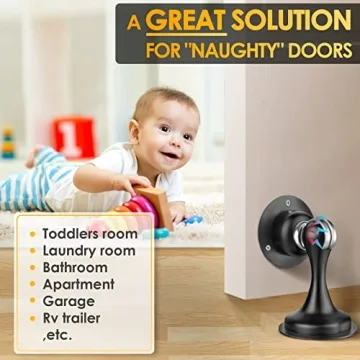 Winonly Magnetic Door Stop - No Drill, Strong Adhesive
