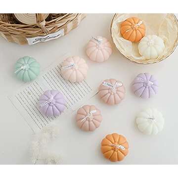 Pumpkin Shaped Scented Candle,150G Fruit Aroma Soy Wax Decorative Candle for Table Photo Prop Birthday Gift,Prefect for Meditation Stress Relief Mood Boosting Bath Yoga (White)