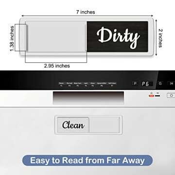 Oxepleus Dishwasher Magnet Clean Dirty Sign, Farmhouse Rustic Wood Design Black and White Non-Scratc...
