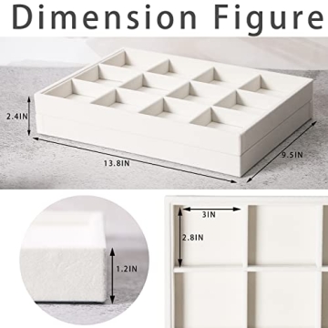 Coward 2PC Velvet Jewelry Organizer for Elegant Display