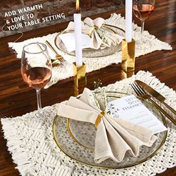 Folkulture Macrame Placemats Set - Elegant Cotton Decor