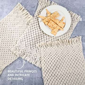 Folkulture Macrame Placemats Set - Elegant Cotton Decor