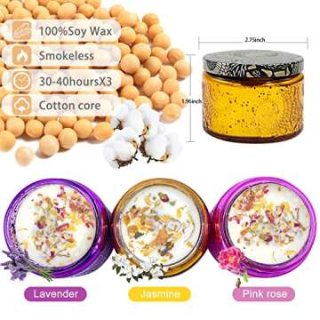 Aromatherapy Candle Scented Candles Gift Set for Women Soy Candles for Home Jar Small Candles Lavender Candles Household Stress Relief Candles Thanksgiving Birthday Valentine’s Day Yoga Mother Gift