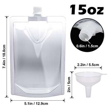 Keon Reusable Plastic Flasks - Leak-Proof Drink Bags