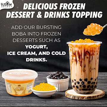 Fusion Select Bursting Boba Popping Boba Pearls Fruit Tea Snack Toppings (Pomegranate, 450 Gram)
